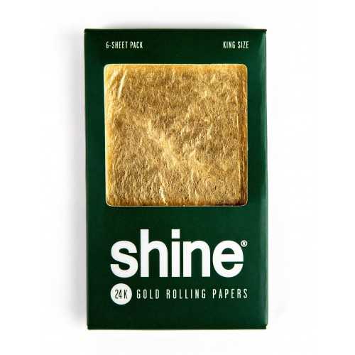 Shine Paper 24K 6 feuilles à rouler en or King Size Shine SMOKE SHOP