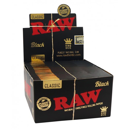 Raw Black King Size (Carton) RAW Feuille à rouler