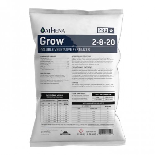 Athena Pro Grow 11.34kg (25lb) Athena Nutrients Produits