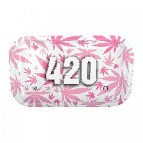 V-Syndicate "420" Pink Small Rolling Tray V Syndicate  Rolling Tray
