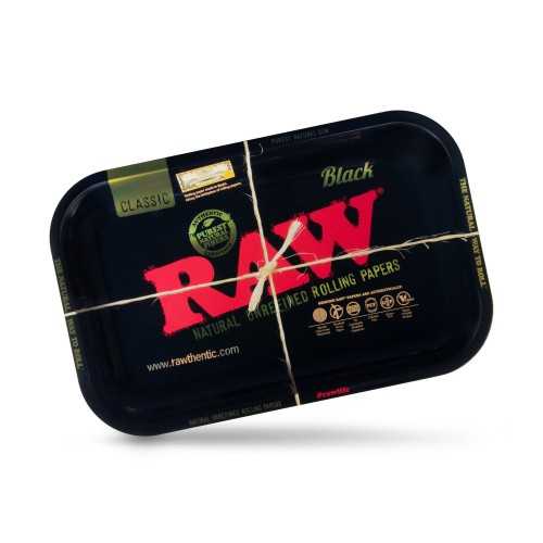 Raw Black" rolling tray Small RAW Rolling tray