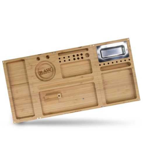 Raw Triple Flip Bamboo Magnetic Rolling Tray RAW Rolling Tray