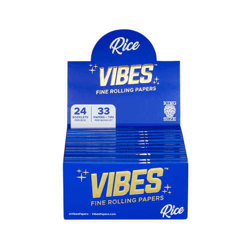 Rolling papers Vibes King Size Slim Rice + filters (Carton) Vibes  Rolling papers